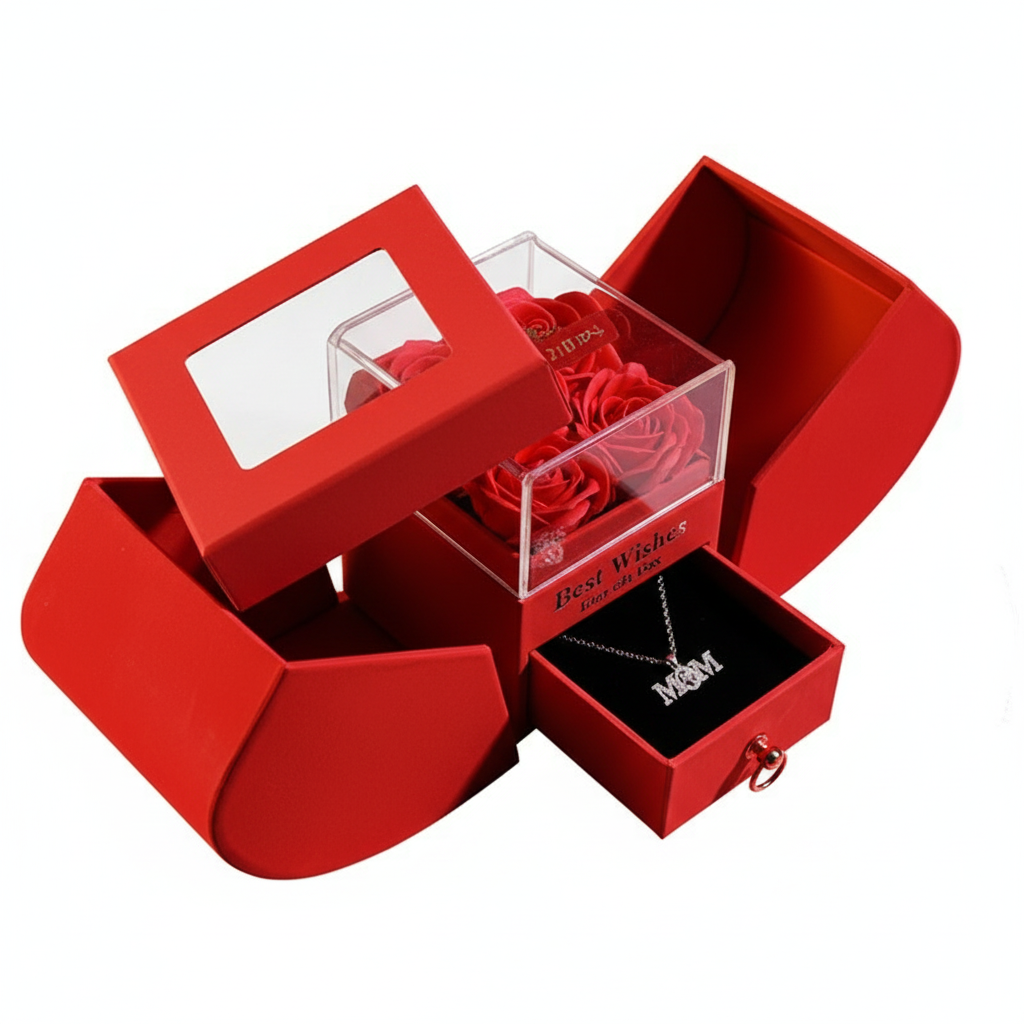 Rose Gift Box Soap Flower Artificial Rose Window Storage Box for Wedding Girlfriend Valentines Day Birthday Gifts 2023