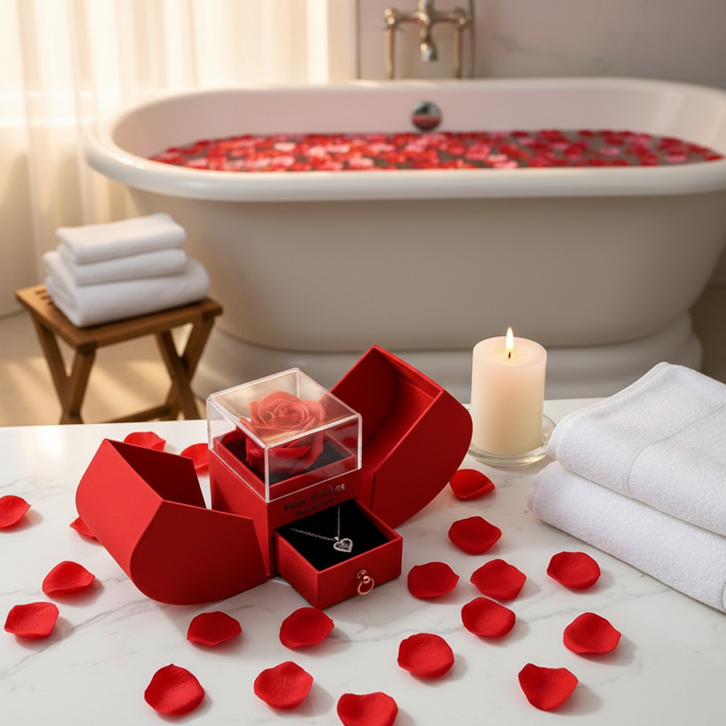 Rose Gift Box Soap Flower Artificial Rose Window Storage Box for Wedding Girlfriend Valentines Day Birthday Gifts 2023