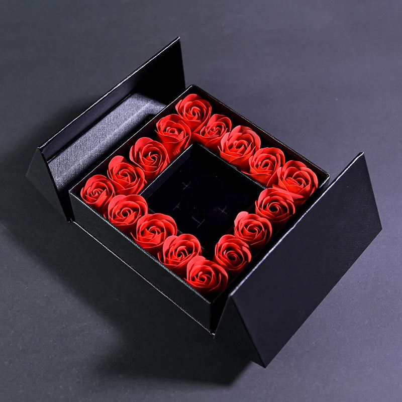 Rose Gift Box Soap Flower Artificial Rose Window Storage Box for Wedding Girlfriend Valentines Day Birthday Gifts 2023